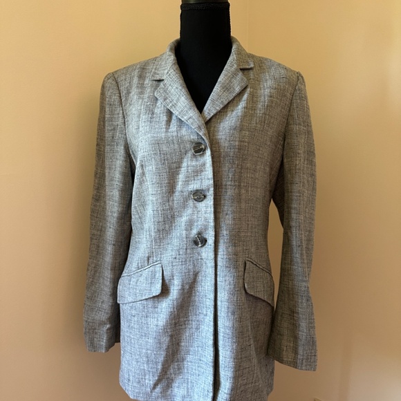 **JONES NEW YORK* Gray Blazer Suit Jacket Size 8 - Picture 1 of 8